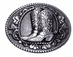 Western 3-D Cowboy Boots Pewter Finish BELT BUCKLE