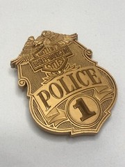 NIB Harley-Davidson 1988 Jostens Police Badge Gold Belt Buckle # 98460-88VG