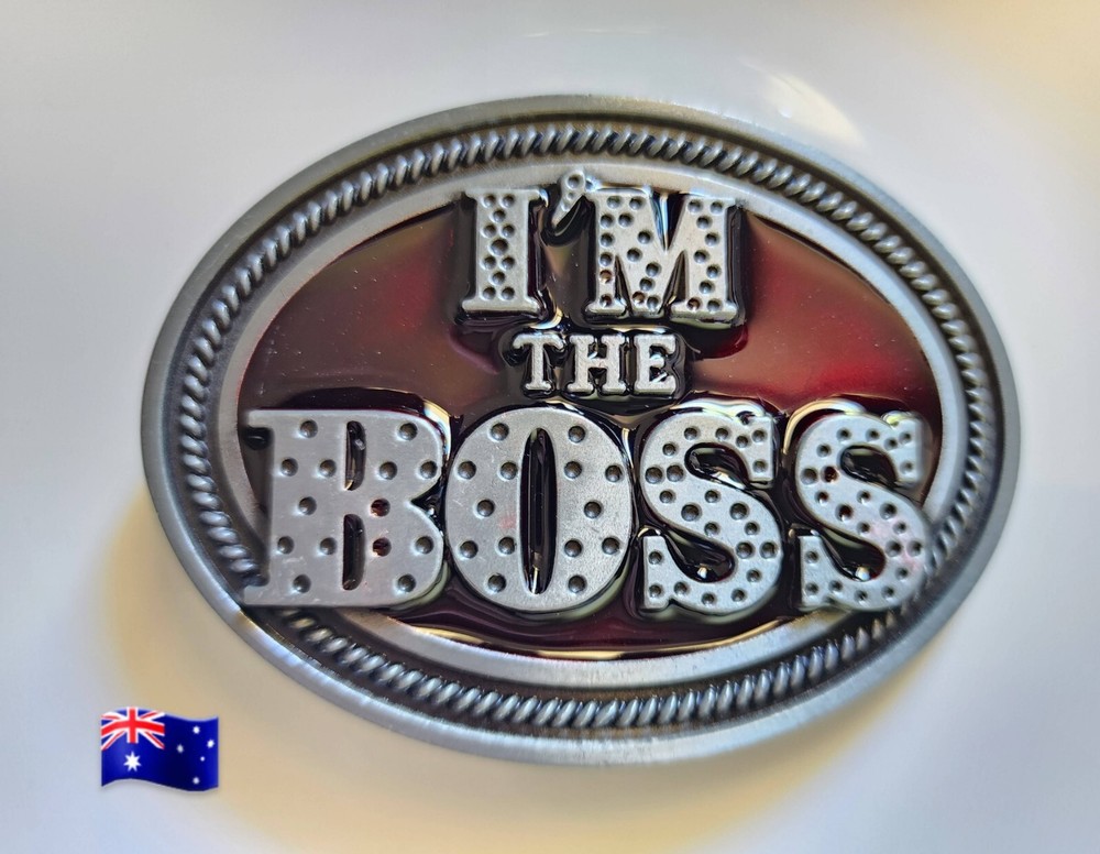 1pce Belt Buckle « I&rsquo;m The Boss » 9×6.5cm Suit Belt Width 4cm
