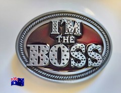 1pce Belt Buckle « I&rsquo;m The Boss » 9×6.5cm Suit Belt Width 4cm
