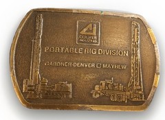 Vtg Cooper Industries Portable RIG Division Belt Buckle 3 3/8&Prime;x2 2/16” #171