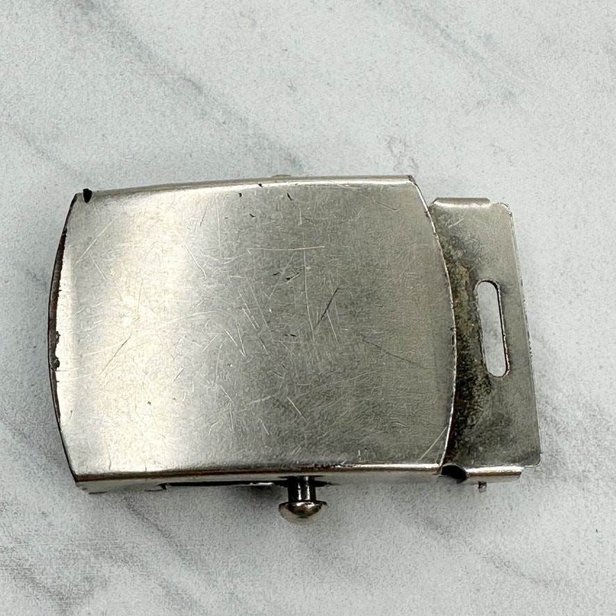 Vintage Silver Tone Web Clamp Military Style Belt Buckle Made in USA