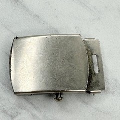 Vintage Silver Tone Web Clamp Military Style Belt Buckle Made in USA
