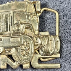 Vtg 1980 GMC Belt Buckle Semi Truck Solid BRASS 1.5&Prime; Baron Buckles BBB Trucker