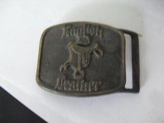 Vintage Brass English Leather Belt Buckle 2 3/4&Prime; Wide