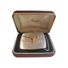 Vintage Anson belt buckle Cowboy,2 Tone Color,Silver & Gold. Unused.