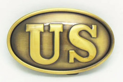 NEW AMERICA CIVIL WAR ERA US GOLD USA ARMY PATRIOTIC BELT BUCKLE