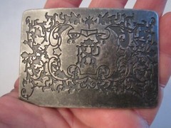 VINTAGE SILVER PLATED E P MONOGRAM BELT BUCKLE – BOX GW 4