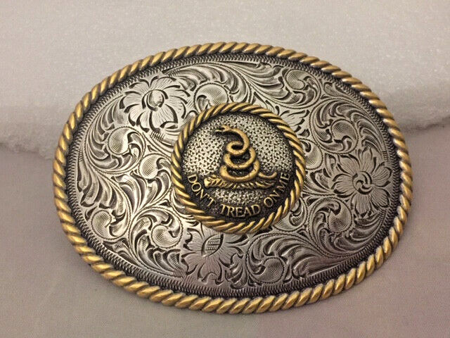 Custom Made « Don&rsquo;t Tread on Me » Patriotic Western Style Buckle
