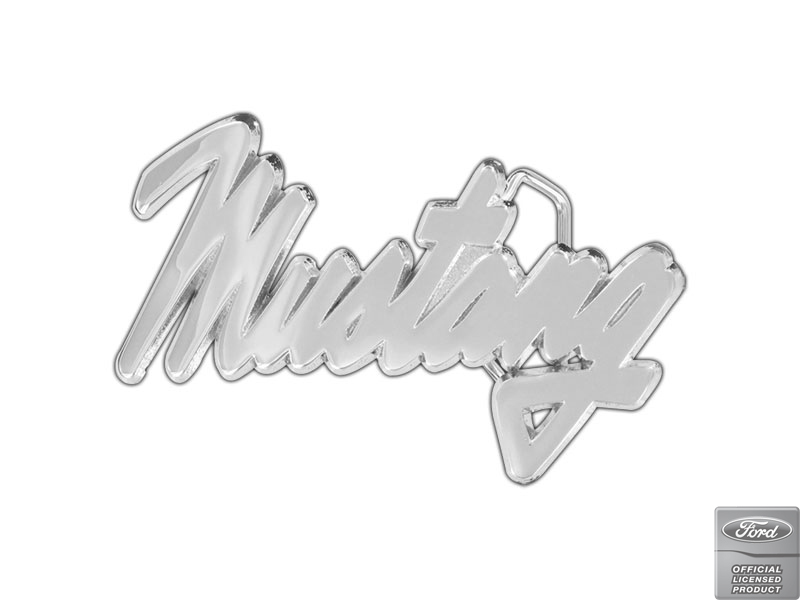 Ford Mustang Script Font Chrome Brass Belt Buckle