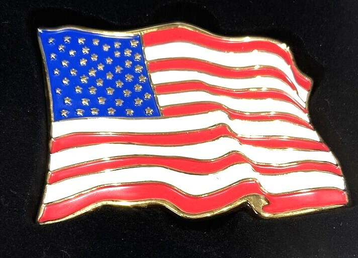 American Flying USA Flag Men&rsquo;s Belt Buckle Gold-Tone 70080