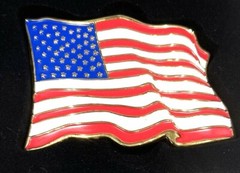 American Flying USA Flag Men&rsquo;s Belt Buckle Gold-Tone 70080