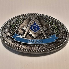 SILVER (IN COLOR) MASON Metal Belt Buckle