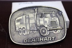 Original 1980s Gearhart Company Bronze/Brass Metal Belt Buckle Well Drilling