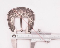38mm Western Antique Silver Cowboy Flower Leathercraft Belt Buckle 3-piece Set