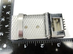 Men&rsquo;s Automatic Belt Buckle Silver Tone & Black Fashion