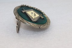 FREEMASON « G » BELT BUCKLE with Green Enamel Men’s Belt Buckle-Masonic 2008