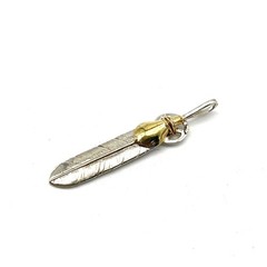 Gold Bead Silver Feather Necklace Charming Pendants lot