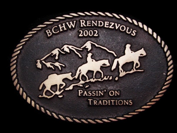LL15146 *NOS* 2002 **BCHW RENDEZVOUS** PASSIN&rsquo; ON TRADITIONS SOLID BRONZE BUCKLE