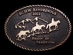 LL15146 *NOS* 2002 **BCHW RENDEZVOUS** PASSIN&rsquo; ON TRADITIONS SOLID BRONZE BUCKLE
