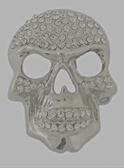 Skull Belt Buckles New Men Women Silver Rhinestones Iced Style Halloween Costume