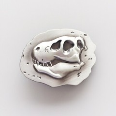 Antique Brushed Silver Dinosaur Bone Fossil Belt Buckle also Stock in the US