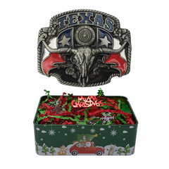 Texas Belt Buckle Gift Set – Longhorn Skull Texas Flag Western Belt Buckle