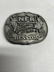 National Finals Rodeo Hesston 25th Anniversary NFR Adult Buckle VTG 1983