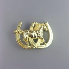 Antique Bronze Plated Horse Horseshoe Belt Buckle Boucle de Ceinture
