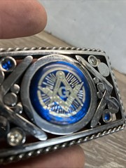 Mason Masonic Freemason Metal Belt Buckle Very Rare Variation