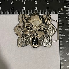 Silver Monster Face Belt Buckle Unisex Horror Decorative Metal Western Collector