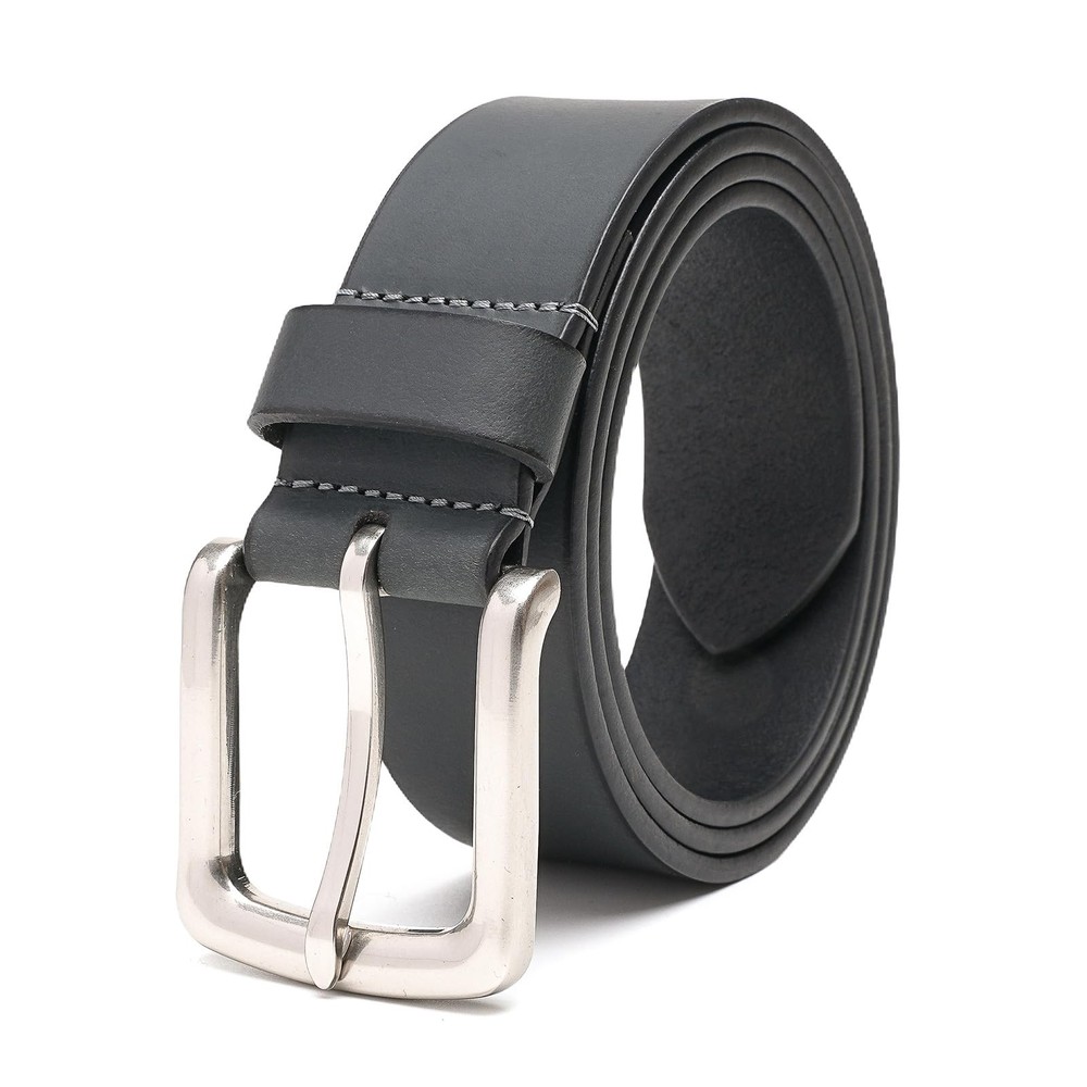 Men&rsquo;s Genuine Leather Belt, 1 1/2&Prime; Wide Classic Prong Buckle 32&Prime;/34&Prime;, Gray