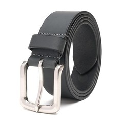Men&rsquo;s Genuine Leather Belt, 1 1/2&Prime; Wide Classic Prong Buckle 32&Prime;/34&Prime;, Gray