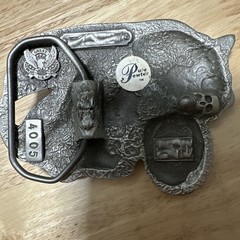 Pewter Belt Buckle Motorcycle Lone Wolf