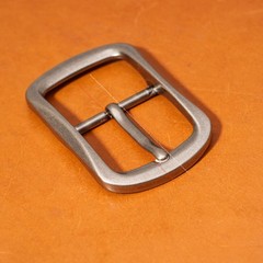 40mm Men Vintage Silver Western Leathercraft Center Bar Leather Belt Buckle