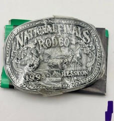 1994 National Finals Rodeo Youth Belt Buckle by Hesston Mint In Plastic