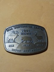 NRA Whittington Center 1991 Hunt Raton New Mexico Belt Buckle, Complete