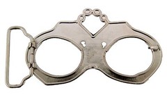 Handcuffs Belt Buckle Rock Rebel Skull Silver Metal Halloween Costume Pirate New