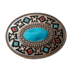 Men Women Buckle Silver Metal Western Fashion Turquoise Blue Ethnic Bohemian