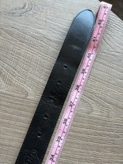 RARE! BWL BILL WALL LEATHER CUSTOM LEATHER BELT W/ STERLING SILVER CROSS SNAP