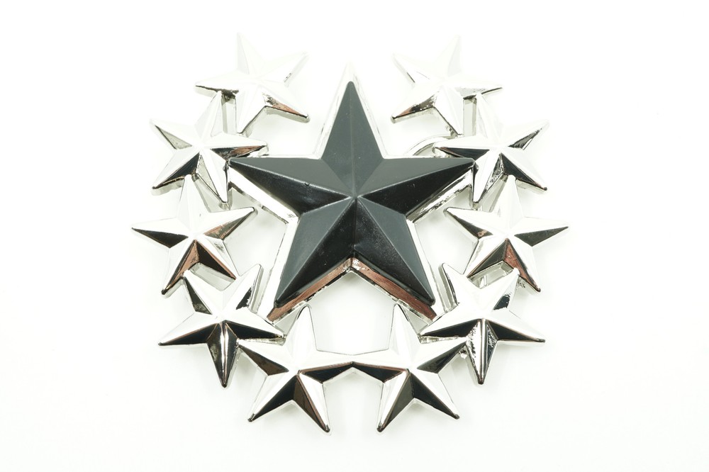 Black Star w/ Chrome Stars Rock Biker Metal Belt Buckle