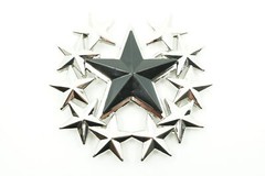 Black Star w/ Chrome Stars Rock Biker Metal Belt Buckle