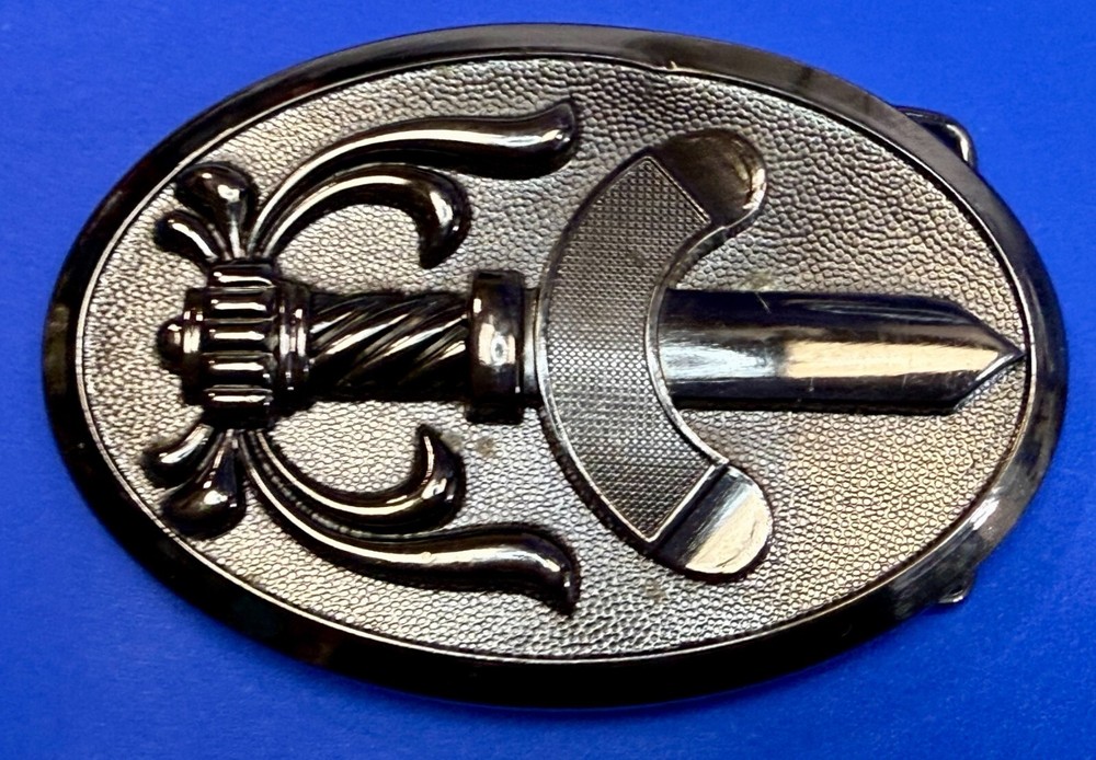 Cavalry Swords Weapon Black Color Mens Oval Vintage Belt Buckle