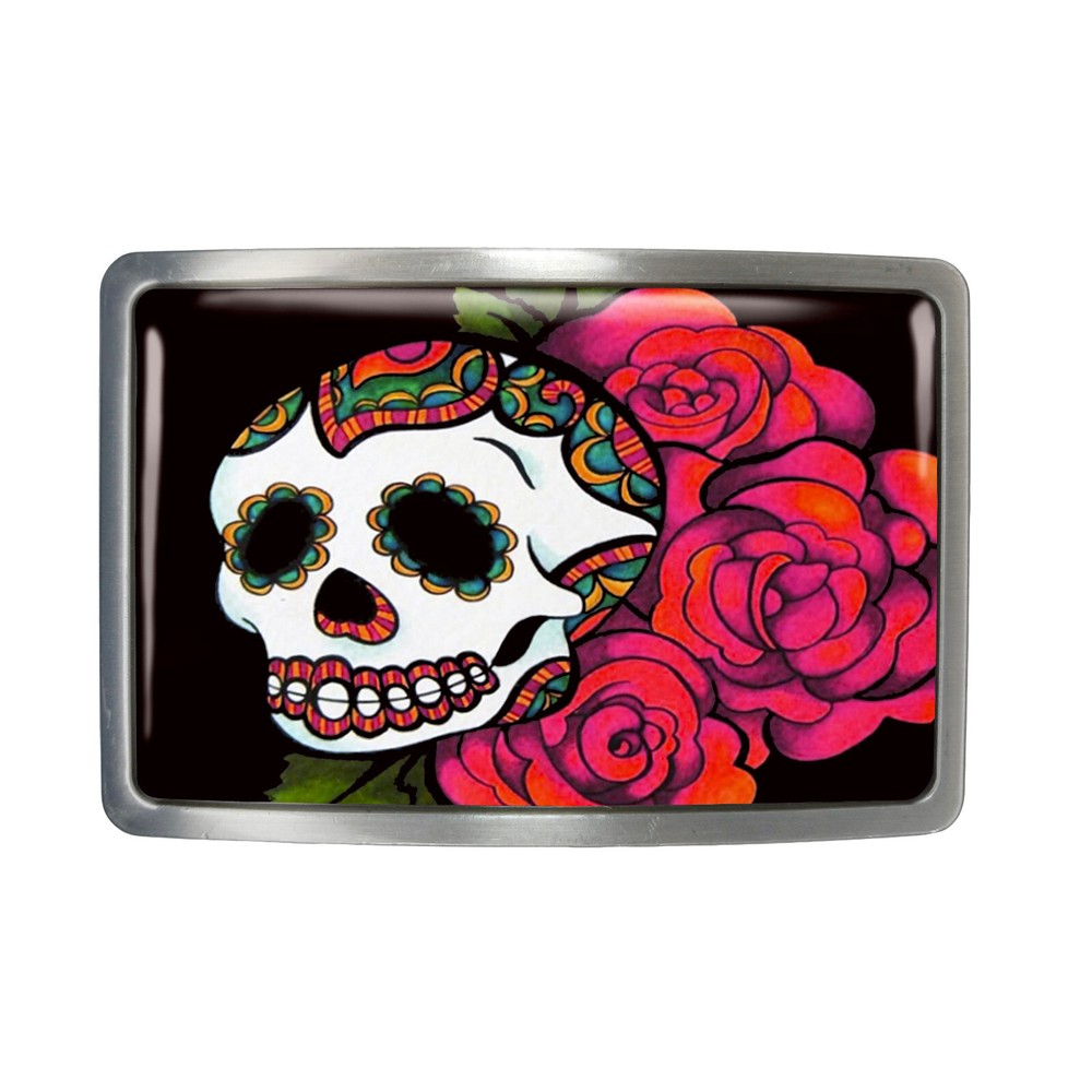Day of the Dead Dia De Los Muertos Traditional Rockabilly Belt Buckle – 77