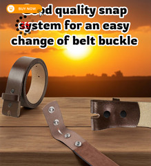 F&L CLASSIC Belt for buckle men Snap on Strap 52 (Fits Waist 50&Prime;-51&Prime;), Brown