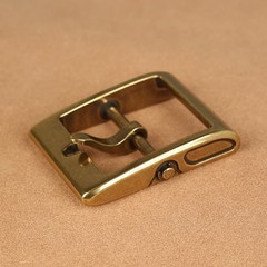 Brass Belt Buckle for Men Leather Belt Pin Buckle Stainless Steel Vintage Style