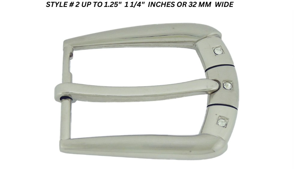 Pin Belt Buckles for Men&rsquo;s Fits 1.25″ inch 32 mm Jeans Belt Silver Iced Style