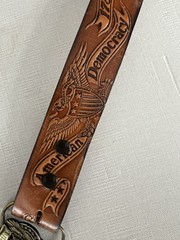 USA commerative 200th anniversary leather belt & buckle, Sz M 34-36, America!