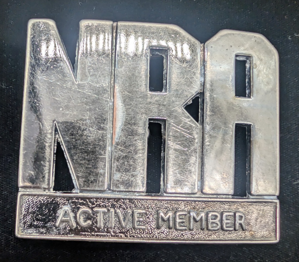NRA Active Member Metal Belt Buckle National Rifle Association Black Tarnished