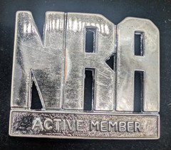 NRA Active Member Metal Belt Buckle National Rifle Association Black Tarnished
